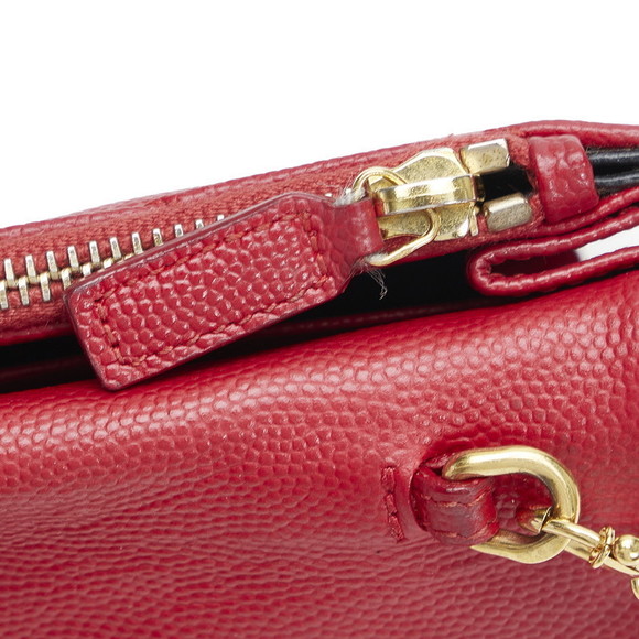 Saint Laurent Chain Wallet Shoulder Bag Leather Red - Picture 4 of 7